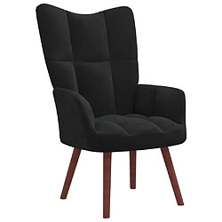 Maison Chic Chaise de relaxation | Fauteuil relax Noir Velours -GKD85068