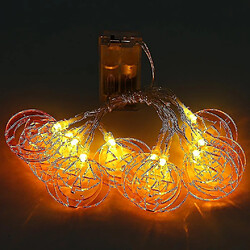 Universal Lumière, batterie, 10 citrouilles LED, conte de fées, lumière, décoration d'Halloween.(Orange) 