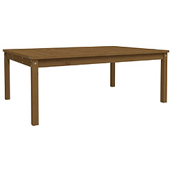 vidaXL Table de jardin marron miel 121x82,5x45 cm bois massif de pin