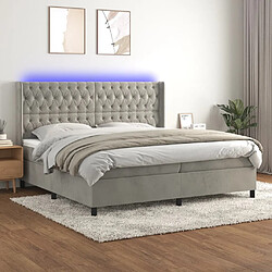 Sommier à lattes,Cadre à lattes de lit pour Adulte matelas et LED Gris clair 200x200 cm -MN86876