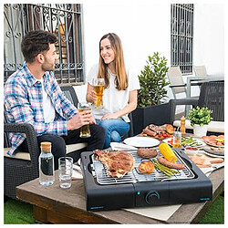 Totalcadeau Barbecue electrique noir à plateau démontable 2400W - Hauteur Réglable pas cher