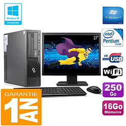 PC Fujitsu Esprimo E500 E85+ SFF G640 RAM 16Go Disque 250Go Wifi W7 Ecran 27" · Occasion 