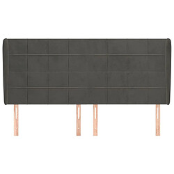 Avis Maison Chic Tête de lit scandinave avec oreilles,meuble de chambre Gris foncé 203x23x118/128 cm Velours -MN88220