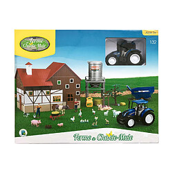 Imagin Coffret Ferme 1:32 avec tracteur NEW HOLLAND, bâtiment, tour silo à grain, animaux et fermiers