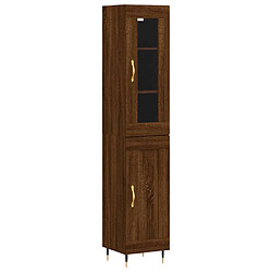 vidaXL Buffet haut Chêne marron 34,5x34x180 cm Bois d'ingénierie