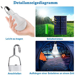 BESTA 2 Stück Solar Glühbirne,Solarlampe LED Licht Tragbare Birne Solarlampen Lämpchen 3 W,3 m Ladekabel Solar Panel Beleuchtung für Camping,Wandern,Angeln,Gartenhaus MEHRWEG