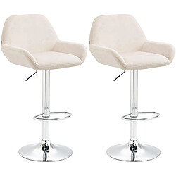 Non Lot de 2 tabourets de bar Braga velours chrome