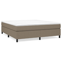 vidaXL Sommier à lattes de lit avec matelas Taupe 180x200 cm Tissu