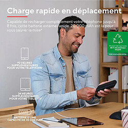 Bqhl Editions Trust Redoh Batterie Externe 20000mAh Charge Rapide 20W, PD 18W USB-C, QC 3.0 USB, 50% Plastiques Recyclés, Câble Inclus, Power Bank Chargeur iPhone, iPad, Samsung, Xiaomi, Tablette - Noir