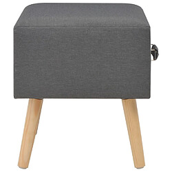 Maison Chic Table de chevet,Table de nuit,Table d'appoint pour salon Gris foncé 40x35x40 cm Tissu -MN91023 pas cher