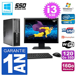 PC HP Compaq 8100 SFF Ecran 19" i3-530 RAM 16Go SSD 120Go Graveur DVD Wifi W7 · Occasion 