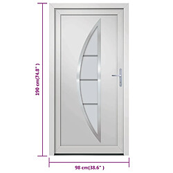 vidaXL Porte d'entrée blanc 98x190 cm PVC pas cher