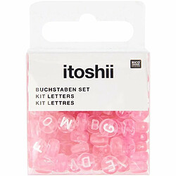 Rico 165 perles 5 x 7 mm - lettres rondes - rose