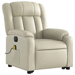 Avis Maison Chic Fauteuil Relax pour salon, Fauteuil inclinable de massage électrique crème similicuir -GKD14052