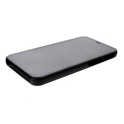 Acheter Etui en PU surface de rétroviseur de fenêtre de vue noir pour votre Samsung Galaxy J6 Plus