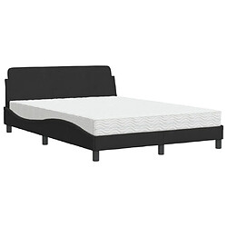 Vidaxl Lit avec matelas noir 120x200 cm velours 