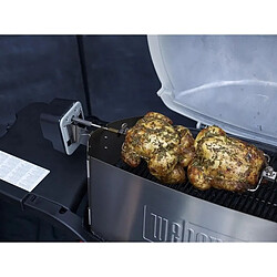 Grill rotatif Weber avec moteur électrique 220 V, 2 fourchettes et tige en acier inoxydable pour barbecues série Q 300/3000