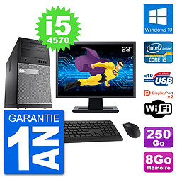 PC Tour Dell 9020 Ecran 22" Intel i5-4570 RAM 8Go Disque 250Go Windows 10 Wifi - Occasion