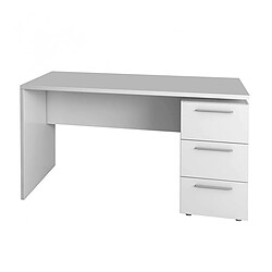 Pegane Bureau avec 3 tiroirs coloris Blanc Artik - 74 x 138 x 60 cm