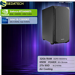 Sedatech PC Gamer Silent Silent • Intel i9-13900KF • RTX4060Ti • 32Go DDR5 • 2To SSD M.2 • sans OS