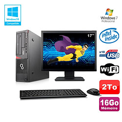 Lot PC Fujitsu E720 E85+ G3220 3GHz 16Go 2000Go Graveur WIFI W7 + Ecran 17" - Occasion