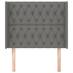 Avis Maison Chic Tête de lit scandinave avec oreilles,meuble de chambre Gris foncé 93x16x118/128 cm Tissu -MN41967