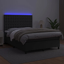 Avis vidaXL Sommier à lattes de lit avec matelas et LED Noir 140x190 cm