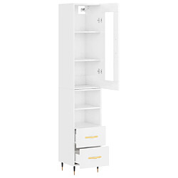 Acheter Maison Chic Buffet,Meuble de Rangement,commode pour salon,Cuisine Blanc brillant 34,5x34x180 cm Bois d'ingénierie -MN83329