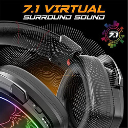 Spirit of Gamer Casque Gamer Sans fil Bluetooth RGB XPERT H1500 7.1 Virtual Surround compatible PC SWITCH-PS5 - PS4 + Souris PORSHE DESIGN