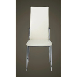 Acheter Decoshop26 Lot de 4 chaises de salle à manger cuisine design classique en synthétique blanc CDS021265