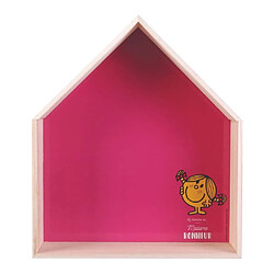 Etagères en bois maison Monsieur Madame (Lot de 2) rose.