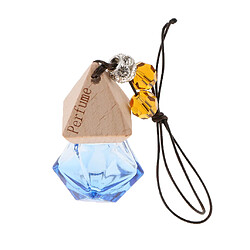 Vide bouteille de parfum en verre rechargeable suspendu pendentif voiture décor à la maison bleu bouteille pendentif d'huile essentielle