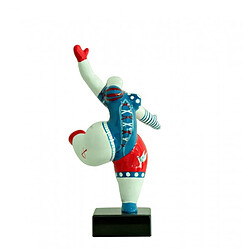 Meubletmoi Statue femme blanche figurine danseuse bleue et rouge pop art