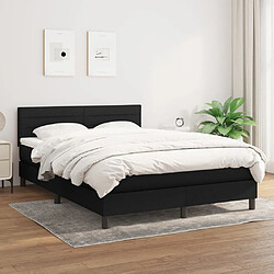 vidaXL Sommier à lattes de lit avec matelas Noir 140x190 cm Tissu 