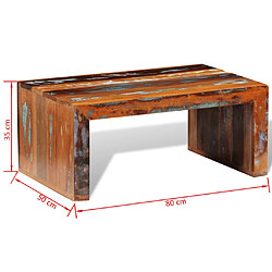 vidaXL Table basse Bois recyclé pas cher