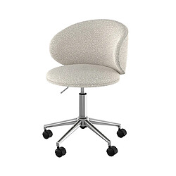 Rendez Vous Deco Chaise de bureau Aurore en tissu bouclé blanc 