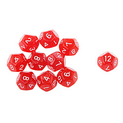 Avis 10pcs Douze Faces De Dés D12 Jouer D & D Jeux Rpg Parti Dices Rouge