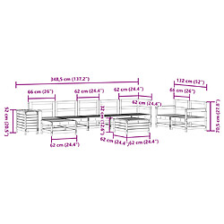 Acheter vidaXL Salon de jardin 10 pcs bois de pin imprégné