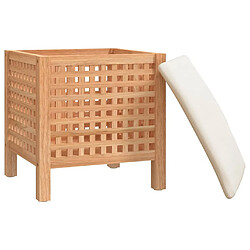 Avis vidaXL Tabouret de salle de bain 48x47,5x52 cm Bois massif de noyer