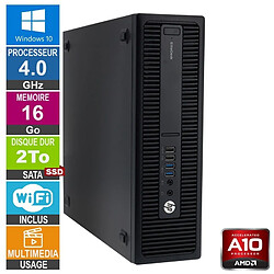 HP 705 G2 SFF A10-8750B 4GHz 16Go/2To SSD Wifi W10 · Reconditionné 