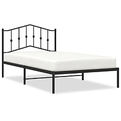 Maison Chic Lit adulte - Cadre de lit métal avec tête de lit,Structure du lit Contemporain pour chambre noir 107x203 cm -MN52949