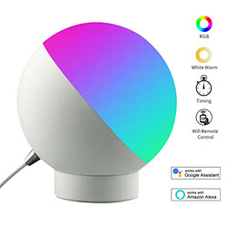 Universal WiFi Lampe de table intelligente LED Protection des yeux Lumière de lecture couleur intelligente Contrôle vocal Lampe de table LED Lumière de nuit décorative | Lampe de table LED(blanche) 