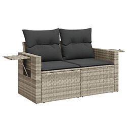 Avis vidaXL Salon de jardin 11 pcs avec coussins gris clair résine tressée