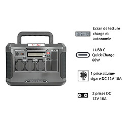 Avis Station d'énergie portable Advance 1500 - Générateur électrique - 1328Wh/1500W - Sortie AC - Noir - Protec