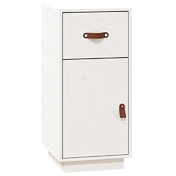 Maison Chic Buffet,Meuble de Rangement,commode pour salon,Cuisine Blanc 34x40x75 cm Bois massif de pin -MN20105