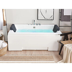 Beliani Baignoire balnéo blanche 170 x 75 cm avec LED GALLEY