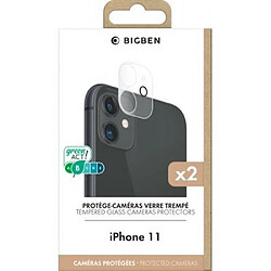 BigBen Connected Protection de caméra pour iPhone 11 Plat en Verre trempé Anti-rayures Transparent