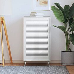 vidaXL Porte d'armoire à persiennes blanc 99,3x59,4 cm pin massif