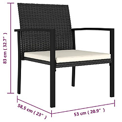 Maison Chic Lot de 2 Chaises de salle à manger de jardin - Fauteuil d'extérieur Résine tressée Noir -MN49398 pas cher