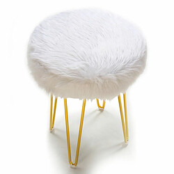 Tabouret Thai Natura Blanc Doré 35 x 48 x 35 cm